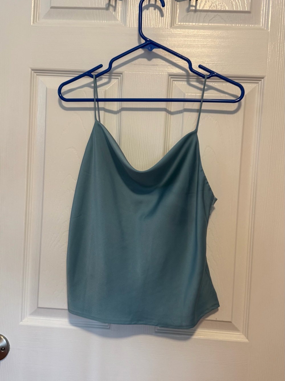 Brand New Nasty Gal Teal Cowl Neck Satin Camisole